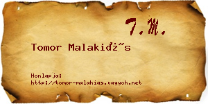 Tomor Malakiás névjegykártya
